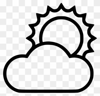 Sun Clouds Partially Cloudy Png Icon Free Download - Sun And Moon Icon Png Clipart