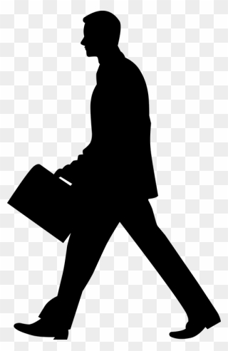 Business Man Walking - Silhouette Man Walking Png Clipart