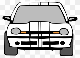 Dodge Clipart Black And White - Front Car Clipart Black And White - Png Download