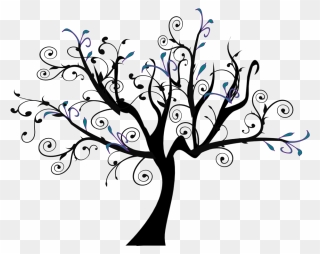 Blue Branch Vine Swirl Svg Clip Arts - Transparent Background Family Tree Clipart - Png Download