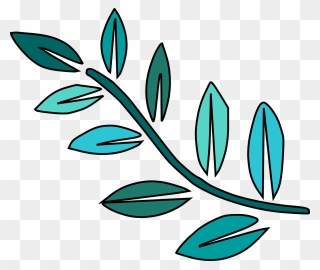 Leaf Leaves Teal Free Photo - Tree Branch Clip Art - Png Download