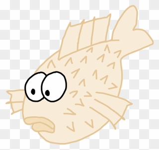 Funny Cartoon Puffer Fish Drawing - Clip Art - Png Download