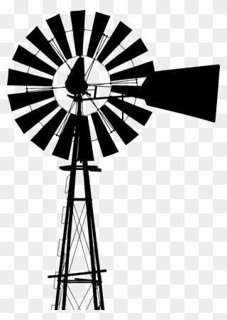 Windmill Clipart Wind Mill - Windmill Black And White - Png Download