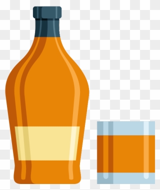 Whisky Rum Wine Distilled Beverage Liqueur - Wine Whiskey Bottle Gif Transparent Background Clipart - Png Download