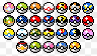 Pixel Art Pokeballs , Png Download - Pixel Art Pokemon Pokeball Clipart