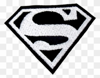 Black And White Superman Embroidered Patch - Superman Logo Clipart
