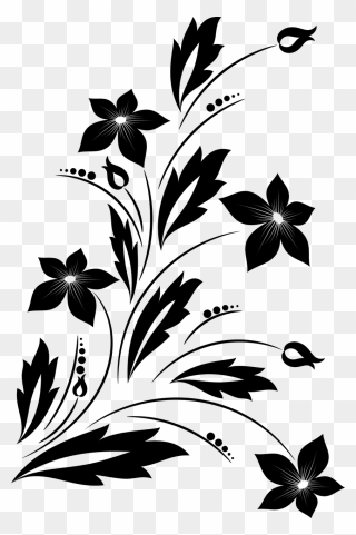 Black And White Flower Png Clipart
