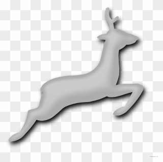 Deer Running Animal Free Black White Clipart Images - Kangaroo - Png Download