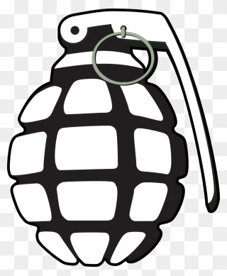 Army Grenade Clipart - Grenade Black And White - Png Download
