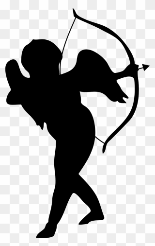 Silhouette Heart Clip Art - Clip Art Cupid Png Transparent Png