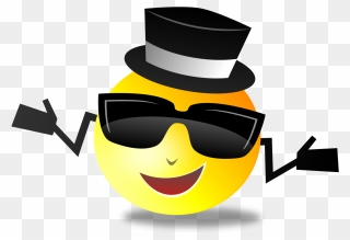 Smiley Cool Svg Clip Arts - Smiley Face With Top Hat - Png Download