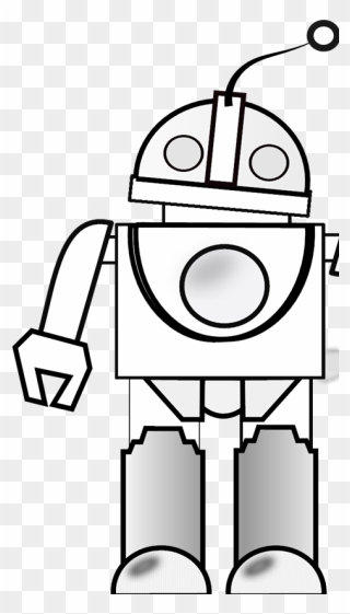Robot Black And White Clip Art - Png Download