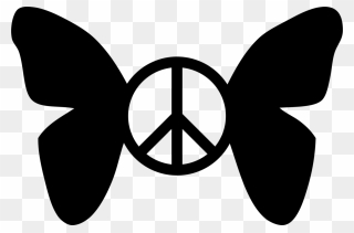 Butterflies And Peace Signs Clipart