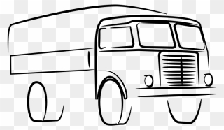 Truck Clipart Black And White - Png Download