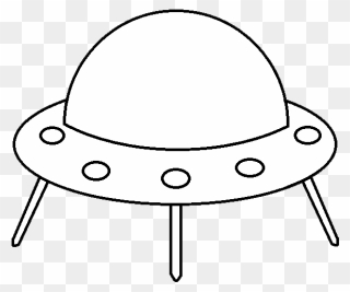 Space Ship Clip Art Black And White - Alien Spaceship Clipart Black Background - Png Download