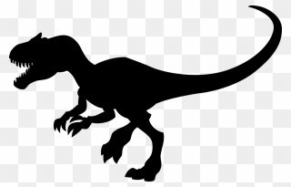Velociraptor Clip Art Tyrannosaurus Silhouette Character - Velociraptor Dinosaur Silhouette Png Transparent Png
