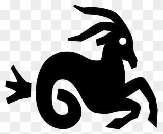Silhouette,logo,deer - Capricorn Zodiac Transparent Clipart - Png Download