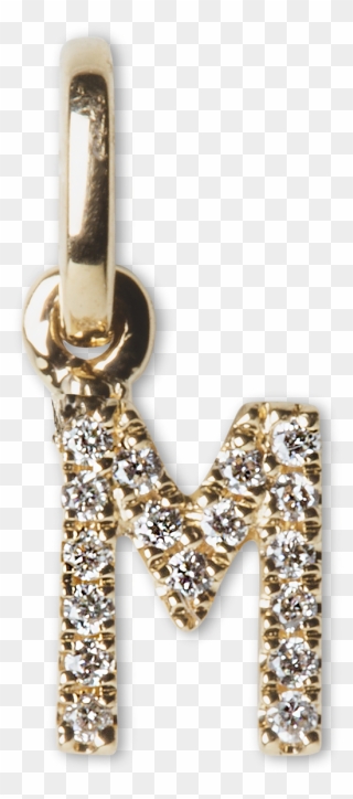 Letter Pendant With Diamonds "m", 18 Carat Gold"  Title="letter - Locket Clipart