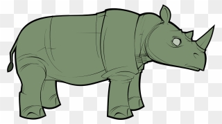 Free To Use Public Domain Rhinoceros Clip Art - Green Rhinoceros - Png Download