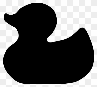 Black Clip Art Water Bird Silhouette - Duck Silhouette Clip Art Rubber Duck - Png Download