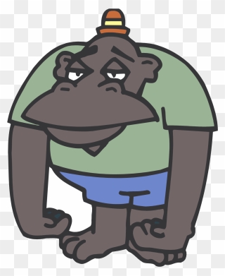 Gorilla Cartoon In Clothes Clipart