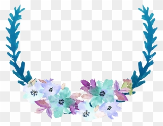 Floral Blue Frame Png Hd Image - Png Flowers Transparent Background Clipart