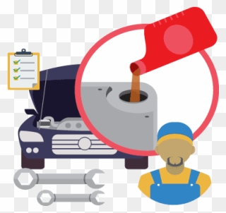 Car Oil And Lube Change - Engine Oil Change Cartoon Clipart