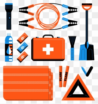 Winter Emergency Kit Supplies - Emergency Winter Car Kit Clipart - Png Download