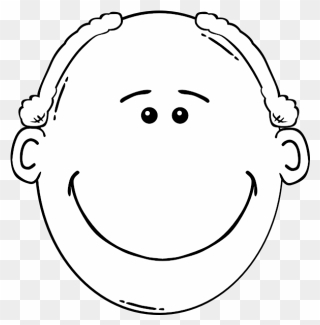 Balding Man Smiling Outline Vector Image - Angry Clip Art Black And White - Png Download