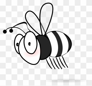 Vector Insects Black And White - Clip Art Black And White Bee - Png Download