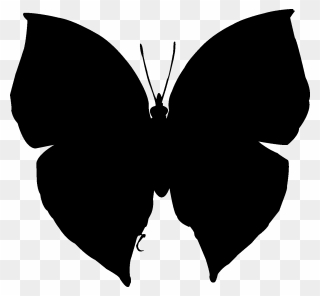 Brush-footed Butterflies Clip Art Silhouette Neck Black - Swallowtail Butterfly - Png Download