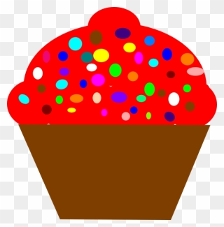 Clipart Blue Cupcake With Sprinkles - Png Download