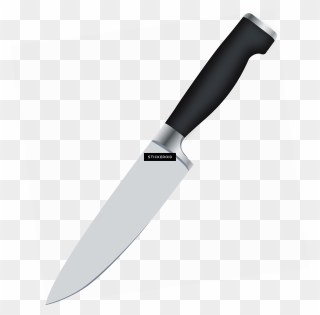 Knife Clipart Black And White , Png Download - Kitchen Knife Transparent Background