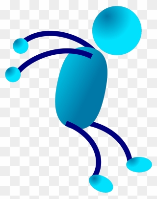 Blue, Stick, People, Man, Figure, Men, Jumping, Jump - Stick Man Clipart - Png Download