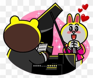 Brown Cony Piano Clipart