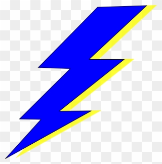 Lightning Black And White Electricity Clip Art - Blue And Yellow Lightning Bolt - Png Download