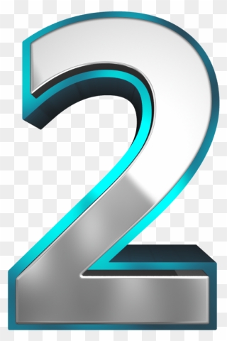 Numbers Clipart Metallic - Two Png Transparent Png