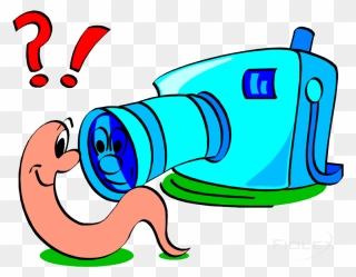 Worm With A Camera Clipart