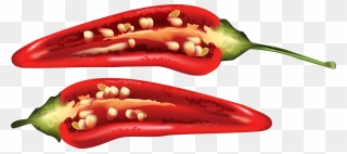 Half Red Chili Pepper Png Clip Art Image - Chilli Drawing Png Transparent Png