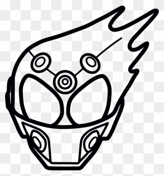 Transparent Knight Helmet Clip Art Black And White - Easy Kamen Rider Drawing - Png Download