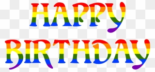 Rainbow Typography Big Image - Happy Birthday In Rainbow Colors Clipart