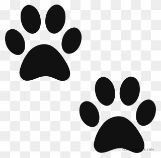 Paw Print Animal Free Black White Clipart Images Clipartblack - Puppy Paw Print Svg - Png Download