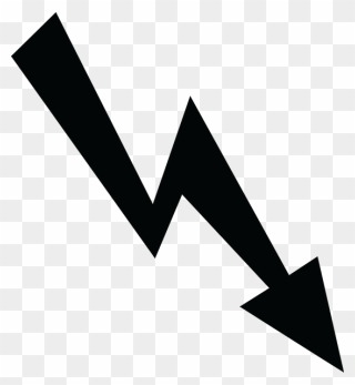 Downward Arrow In The Shape Of A Lightning Bolt Clipart