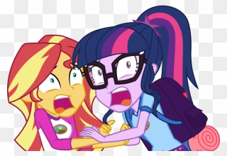 Scare Clip Scary Movie - Mlp Eg Sunset Shimmer Scared - Png Download