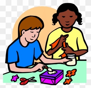 Make Cliparts - Children Doing Arts And Crafts - Png Download