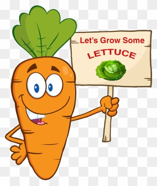Lets Grow Lettuce - Smiling Carrot Clipart