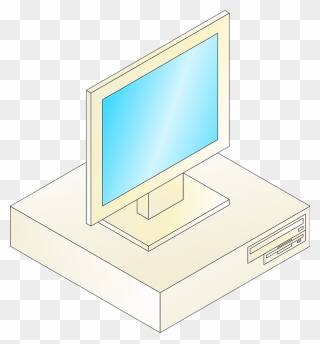 Desktop Computer With Monitor On Top Clipart - Desktop Computer With Monitor On Top - Png Download