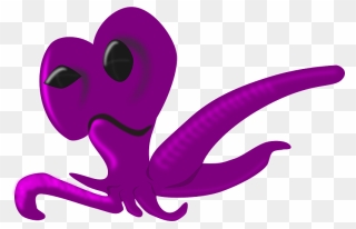 Alien Octopus Clipart - Alien Octopuss Cartoon - Png Download