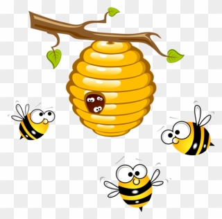 Abeilles,png Honey Bees Clip Art Bees - Cartoon Honey Bee Drawing Transparent Png