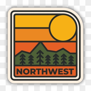 Northwest Sun Setting Sticker - Sticker Clipart